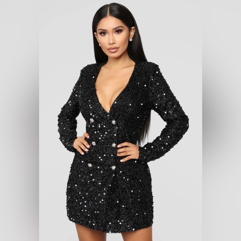Black Sequin Dress